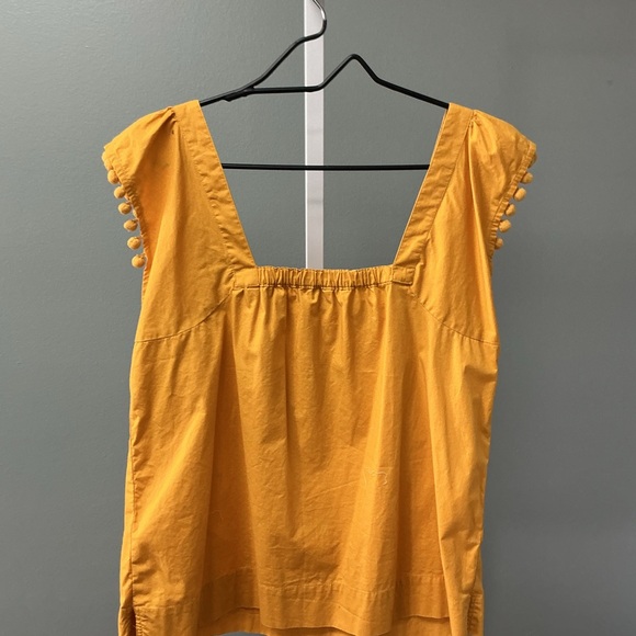 J. Crew Yellow Ruffled Cap Sleeve Blouse - Picture 5 of 6